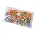 Multi-color high elastic woven hair ties for girls in a transparent fashion jewelry pouch - Dark Color Twisted 100pcs