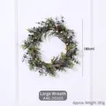 Artificial Christmas wreath with pine cones and white berries, 40cm large door decoration - Large Wreath (A46-20265)