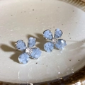 Blue Crystal Flower (3# Silver Pin)