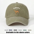 Berretto da baseball regolabile in cotone lavato con logo cammello verde militare - Taglia unica / Cachi Scuro