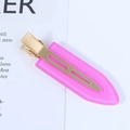 Pink acetate no-trace hair clip with gold metal duckbill clip for daily styling - 45# Acetate 7cm Seamless Clip