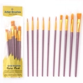 10-piece professional nylon paint brush set with purple handles for art and watercolor - Pearl Purple (10pcs Set)