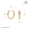 Detaillierte Größentabelle für 925er Sterling Silber Creolen mit präzisen Maßen - 12mm / Gold
