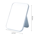 Blue foldable desktop makeup mirror showing 20.2cm by 13.7cm dimensions on white background - Small Nordic Blue