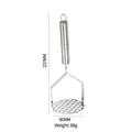 Manual stainless steel potato masher with 237mm height and 80mm round mashing plate - Model 568