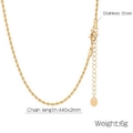 Klassisches 18K vergoldetes Edelstahl 2mm Kordelkette Armband für Damen Schmuck - Breite 2mm/Länge 44+5cm / Gold