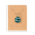 Christmas tree resin pendant necklace with Make a Wish card on white background - Green Christmas Tree - Style 1