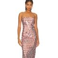 Elegante roze lovertjes maxi-jurk met spaghettibandjes en een slanke pasvorm voor avondfeest - XS / Roze