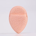 Pink teardrop cleansing sponge with porous texture for gentle face washing - Teardrop Cleansing Puff / Light Orange