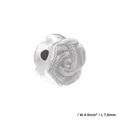 Détail macro de la perle intercalaire fleur argentée plaquée or 18 carats, 4x7mm - Style F: Or Blanc 4*7mm