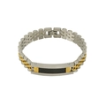 Bracciale da uomo bicolore in acciaio inossidabile e oro con inserto in fibra di carbonio nera - Oro 18K / Acciaio e Oro