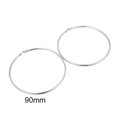 Minimalist 90mm silver stainless steel hoop earrings with high polish finish - 90mm