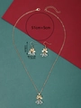 Parure bijoux Noël dorée avec nœuds et gouttes d'eau incluant les mesures de taille - XL23-Nœud avec Cloches