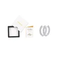 Moissanite hoop earrings set with S925 silver finish, luxury gift box and GRA certificate - 1 Pair + Drawer Box + GRA Certificate / Silver
