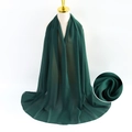Dark green pearl chiffon scarf and bubble wrap hijab for women with texture detail - Dark Green