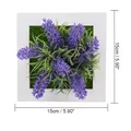 Artificial lavender in 15x15cm white square frame with green moss and purple flowers - Square 15x15cm / Style 1A