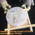 Silicone ocean theme mold with starfish and seashell shapes for DIY phone case decor - No.6 Mirror Surface