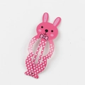 Cute pink cartoon rabbit hair clip with white polka dots for girls and kids - Rose Pink Rabbit
