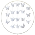3D gradient butterfly paper garland hanging decoration in white for party backdrop - Large / White