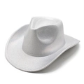 Cappello da cowboy western argento lucido con trama metallica per feste e palcoscenico - Argento Lucido