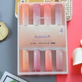 Set of 4 warm-toned gradient highlighters in peach and coral shades for students - Peach Cream