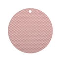 Pink round silicone placemat with honeycomb texture and hanging hole for heat protection - Nordic Pink