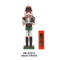 36cm Nutcracker soldier with gingerbread tray in red holiday gift box packaging - Z3512/Gingerbread House Theme