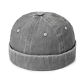 Gorro docker retro gris oscuro en algodón lavado con textura denim vintage - Gris claro