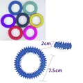 Langlebiges buntes Silikon-Hundebeißring-Set mit 7,5cm Durchmesser für Welpen und Zahnpflege - Mittlerer Stachelring (7.5cm)
