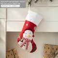 Red and white snowman Christmas stocking 28x45cm made of knitted fabric and plush - Red Snowman Style (AGWZ13-1)