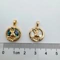 Detailed size measurement of rabbit shell pendants with 18K gold plated finish - 1 Piece / Gold Rabbit Abalone Shell