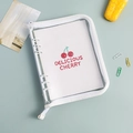 Transparent PVC A6 binder cover with silver glitter finish and cherry pattern pages - A5 / Snow White (Cherry Pattern)