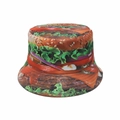 Unisex vissershoed met realistische burgerprint voor optimale zonbescherming - M(56-58cm) / Realistische Burger Stijl B
