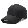 Berretto da baseball nero da uomo con logo in metallo JB e visiera curva - Regolabile / Nero