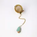 Gold tea infuser with raw Amazonite crystal stone and SUS304 stainless steel mesh - Amazonite (Gold)