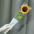 Handmade crochet sunflower bouquet in yellow and green with LOVE packaging bag - Sunflower