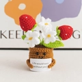 Handmade crochet strawberry potted plant with a motivational message card - Strawberry Potted Plant