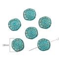 Vintage Baroque blue beads with gold star pattern for DIY handmade jewelry, 18mm size - #08 Sun Totem 20pcs/pack
