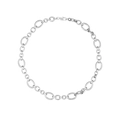 Collana a catena in acciaio al titanio argento lucido con maglie ovali e chiusura a moschettone - Collana / Argento