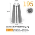 304 stainless steel piping tip model 195 with 18-tooth design for cake decorating - 195 (18-Teeth)