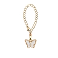Chaîne dorée pendentif papillon porte-clés pour tasse, bel accessoire de bijoux de mode - BL004 Blanc