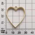 Golden heart alloy hollow pendant for DIY resin crafts with measurement scale display - Heart Shape (10469) / 30x34mm / KC Gold