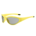 Occhiali da sole sportivi Y2K con montatura giallo brillante e lenti grigio scuro donna - Montatura Gialla Lenti Grigie