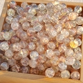 DIY colorful round glass beads with ice crackle texture for jewelry making - M77# Red Gold [8MM Water Dyed]