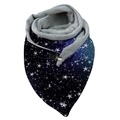 Starry sky pattern neck warmer with soft gray fleece lining and adjustable black clip - 67-Starry Sky Print