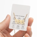Collier doré chiffre des anges 888 sur carte de signification pour l'équilibre - 888 / Or