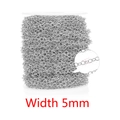 Bulk spool of 5mm wide silver stainless steel Rolo chain for DIY jewelry making - 5mm / Steel