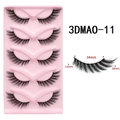 Detail view of 3DMA0-11 cat-eye false eyelashes showing 34mm band and 18mm length dimensions - 3DMAO-11
