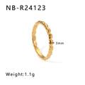 Irregular wavy gold stainless steel ring 3mm width and 1.1g weight variant - US 6 / Arc Wave Style (NB-R24123)