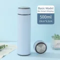 Borraccia termica 500ml in acciaio inossidabile 316 blu chiaro con finitura opaca - Serie Diritta Standard / Celeste